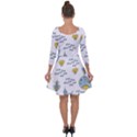 Whale Cartoon Whale Seamless Cartoon Character Animals Leaf Quarter Sleeve Skater Dress View2