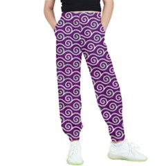 Violet White Pattern Kids  Joggers by ytdream