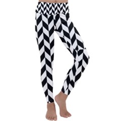 Black And White Pattern Kids  Lightweight Velour Classic Yoga Leggings by ytdream
