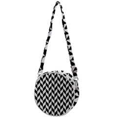Black And White Pattern Crossbody Circle Bag by ytdream