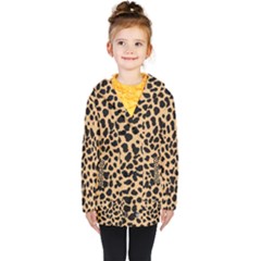 Leopard Skin Pattern Kids  Double Breasted Button Coat by Bedest