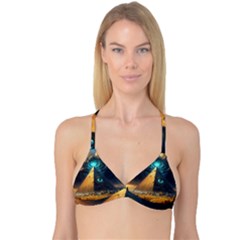 Mystic Blue Pyramid Art Reversible Tri Bikini Top by ExtraAwesomeSauce