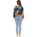 Mystic Blue Pyramid Art Women s Lightweight Cropped Hoodie View4