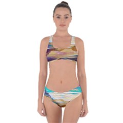 Vibrant Sunset Over Serene Lake Criss Cross Bikini Set by ExtraAwesomeSauce