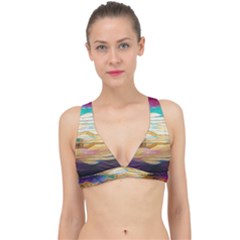 Vibrant Sunset Over Serene Lake Classic Banded Bikini Top by ExtraAwesomeSauce