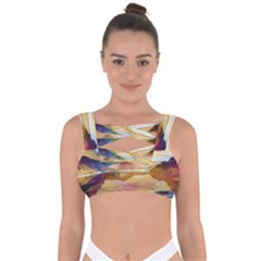 Vibrant Sunset Over Serene Lake Bandaged Up Bikini Top by ExtraAwesomeSauce