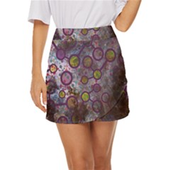 Abstract Molecular Space Art Mini Front Wrap Skirt by ExtraAwesomeSauce