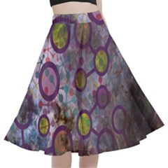 Abstract Molecular Space Art A-line Full Circle Midi Skirt With Pocket by ExtraAwesomeSauce