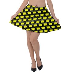 Royalty Inspired Crown Pattern Velvet Skater Skirt by ExtraAwesomeSauce