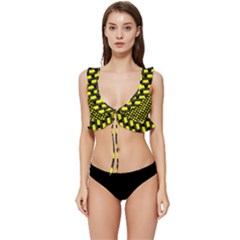 Royalty Inspired Crown Pattern Low Cut Ruffle Edge Bikini Top by ExtraAwesomeSauce