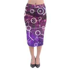 Cosmic Network Geometric Art Midi Pencil Skirt by ExtraAwesomeSauce