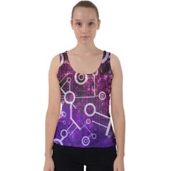 Cosmic Network Geometric Art Velvet Tank Top by ExtraAwesomeSauce