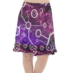 Cosmic Network Geometric Art Fishtail Chiffon Skirt by ExtraAwesomeSauce
