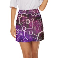 Cosmic Network Geometric Art Mini Front Wrap Skirt by ExtraAwesomeSauce