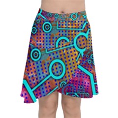 Abstract Tech Galaxy Design Chiffon Wrap Front Skirt by ExtraAwesomeSauce