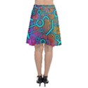 Abstract Tech Galaxy Design Chiffon Wrap Front Skirt View2