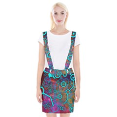 Abstract Tech Galaxy Design Braces Suspender Skirt by ExtraAwesomeSauce