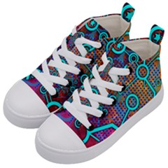 Abstract Tech Galaxy Design Kids  Mid-top Canvas Sneakers by ExtraAwesomeSauce
