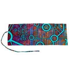 Abstract Tech Galaxy Design Roll Up Canvas Pencil Holder (s) by ExtraAwesomeSauce