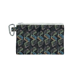 Multicolored Dna Strand Art Canvas Cosmetic Bag (small) by ExtraAwesomeSauce