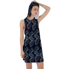 Multicolored Dna Strand Art Racer Back Hoodie Dress by ExtraAwesomeSauce