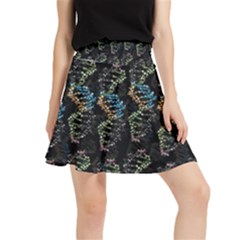 Multicolored Dna Strand Art Waistband Skirt by ExtraAwesomeSauce