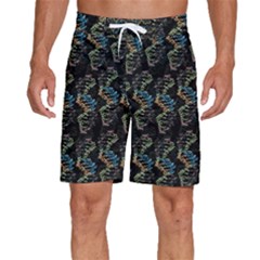 Multicolored Dna Strand Art Men s Beach Shorts by ExtraAwesomeSauce