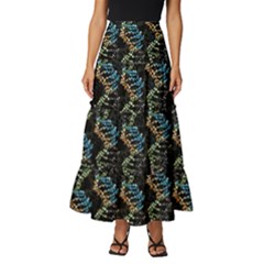 Multicolored Dna Strand Art Tiered Ruffle Maxi Skirt by ExtraAwesomeSauce