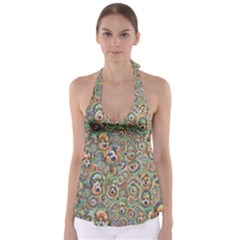 Surreal Abstract Early Ai Art Tie Back Tankini Top by ExtraAwesomeSauce