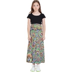 Surreal Abstract Early Ai Art Kids  Flared Maxi Skirt by ExtraAwesomeSauce