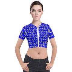 Eye Of Horus Pattern Short Sleeve Cropped Jacket by ExtraAwesomeSauce