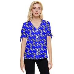 Eye Of Horus Pattern Bow Sleeve Button Up Top by ExtraAwesomeSauce