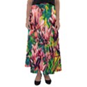 Abstract Floral Artwork Flared Maxi Skirt View1