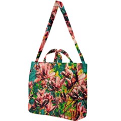 Abstract Floral Artwork Square Shoulder Tote Bag by ExtraAwesomeSauce