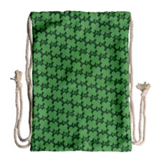 St  Patrick s Day Clovers Drawstring Bag (large) by ExtraAwesomeSauce