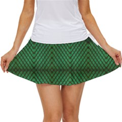 Green Diamond Grid Pattern Women s Skort by ExtraAwesomeSauce