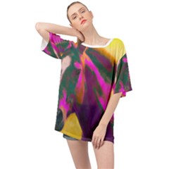 Vibrant Abstract Equine Art Oversized Chiffon Top by ExtraAwesomeSauce