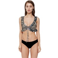 Pear Tree In Full Bloom Low Cut Ruffle Edge Bikini Top by ExtraAwesomeSauce