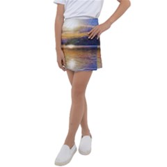 Serene Sunset Over Water Kids  Tennis Skirt by ExtraAwesomeSauce