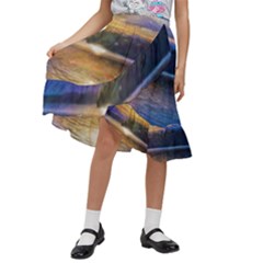 Serene Sunset Over Water Kids  Ruffle Flared Wrap Midi Skirt by ExtraAwesomeSauce