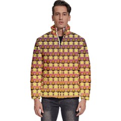Gradient Lion Head Pattern Men s Puffer Bubble Jacket Coat by ExtraAwesomeSauce