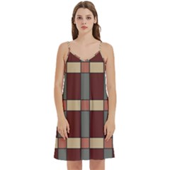 Modern Art Geometric Pattern In Red Hues Mini Camis Dress With Pockets by ExtraAwesomeSauce