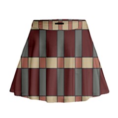 Modern Art Geometric Pattern In Red Hues Mini Flare Skirt by ExtraAwesomeSauce