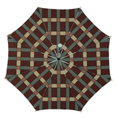 Modern Art Geometric Pattern In Red Hues Automatic Folding Umbrella With Case (medium) by ExtraAwesomeSauce