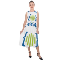 Weeko Midi Tie-back Chiffon Dress by bego