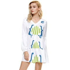 Weeko Tiered Long Sleeve Mini Dress by bego
