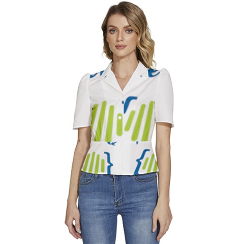 Weeko Puffed Short Sleeve Button Up Jacket by bego