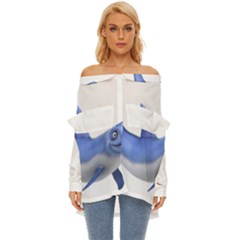 Vooo Off Shoulder Chiffon Pocket Shirt by bego