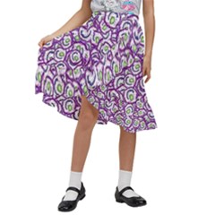 Funny Bacterias Drawing Motif Random Pattern Kids  Ruffle Flared Wrap Midi Skirt by dflcprintsclothing