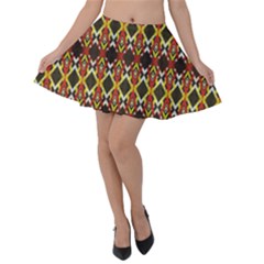Colorful Geometric Pattern Design Velvet Skater Skirt by ExtraAwesomeSauce